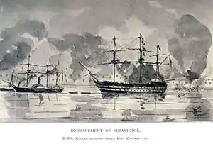 Bombardment of Sevastopol by HMS Rodney, Crimean War (October 1854)