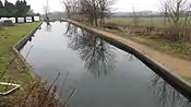 The first part of Lichfield Canal (between Lock 25 and 26) to be re-filled with water (April 2011)