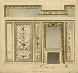 Design for the boudoir of the Hôtel d'Adolphe Fould, Paris, by Alexandre-Dominique Denuelle, 19th century