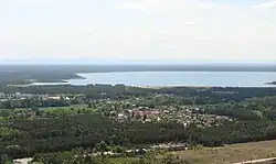 Panorama of Boxberg with Bärwalder Lake in the background