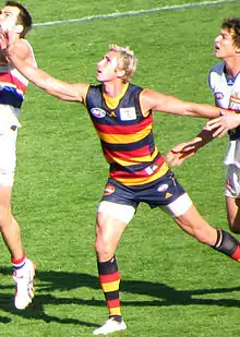 Brad Moran playing for Adelaide in 2009