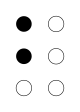 ⠃ (braille pattern dots-12) 