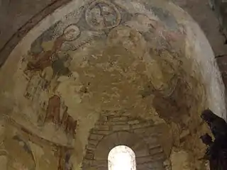 Église Saint-Pierre de Brancion.Murals from the Middle Ages in the Saint-Peter of Brancion church.