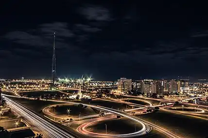 Brasília's Central Zone at night