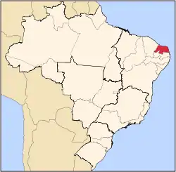 Location of Rio Grande do Norte in Brazil