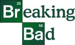 A green montage with the name "Breaking Bad" written on it—the "Br" in "Breaking" and the "Ba" in "Bad" are denoted by the chemical symbols for bromine and barium