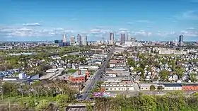 Franklinton centered on Broad Street, west of Downtown