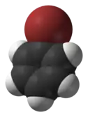 Space-filling model of bromobenzene