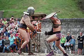 Gladiator show fight in Trier in 2005.