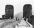 The remains of the Ludendorff Bridge in 1950