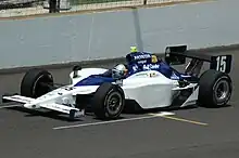 A Dallara IR-05 practicing for the Indianapolis 500