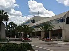 Building A at FSCJ Downtown, an example of Brutalist architecture.