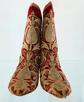 Embroidered boots worn by women on special occasions