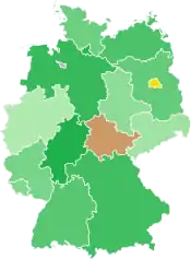 A coloured map of the states of Germany