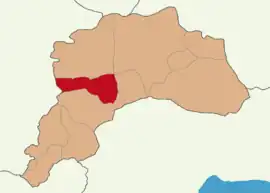 Map showing Karamanlı District in Burdur Province