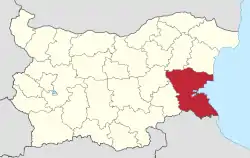 Location of Burgas Province in Bulgaria