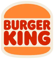 Red text spelling "Burger King" in between two orange semi-circles.