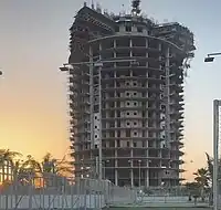 Burj Al Masa (Diamond Tower) building progress as of 11 May 2023. The work is underway for the pilers of 19th floor