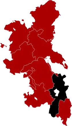 Burnham Hundred (black) shown in Buckinghamshire