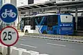 The TransJakarta bus fleet at the station. Taken on 13 June 2021.