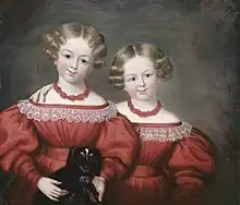 Céline and Rosalvina Pelletier. ca. 1838. Library and Archives Canada.