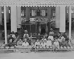 Gamelan orchestra in East Java, late 19th century