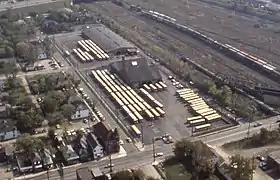 The complex housing COTA buses in 1978