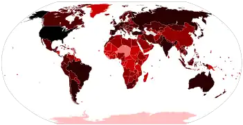 Map of the COVID-19 outbreak Worldwide.