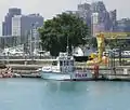 A Chicago Police Department boat on Lake Michigan