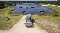 652nd Engineer Company and the 739th Engineer Company conduct rafting operations during CSTX August 2016