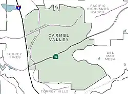 Carmel Valley community boundaries and surrounding communities