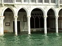 Canal entrance during a flood