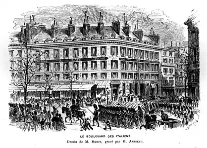 The Café Riche on the Boulevard des Italiens in about 1865