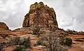 Rock formation at Lower Calf Creek Falls, April 2019