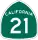 State Route 21 marker