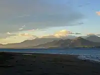 Sunset view from Lotus Beach Resort at Barangay Abanilla. Biliran Island in the distance.