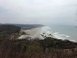 Facing south overlooking the coast and town of Canoa, Ecuador