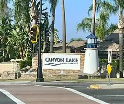 Entry monument at the southern gate to Canyon Lake