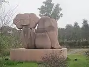 Cloud Twins by American sculptor Carol Turner in Yanghu Wetland Park