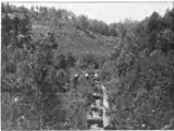 Carp River Forge site c. 1907; remains of dam in the foreground