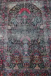 Pictorial carpet with Tree of life, birds, plants, flowers and vase motifs