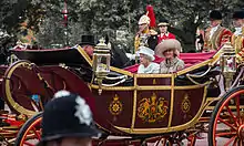 The Queen and the Duke and Duchess of Cornwall at her Diamond Jubilee celebrations 2012