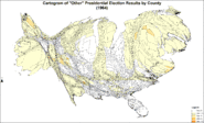 Cartogram of "Other" presidential election results by county