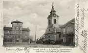 Fabric fire station (left) in 1900