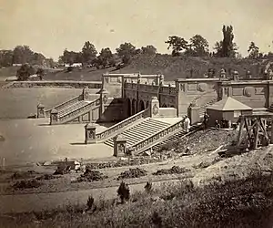 Bethesda Terrace under construction