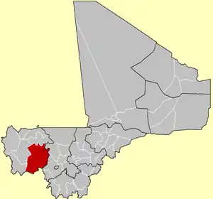 Location of Kita Cercle in Mali