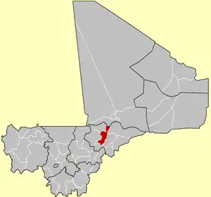 Location of the Cercle of Mopti in Mali