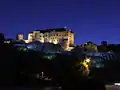 Český Šternberk Castle at dusk