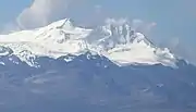 Chachacomani seen from Lake Titicaca.