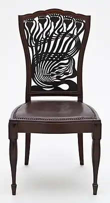 Mahogany chair by Arthur Mackmurdo (1883)